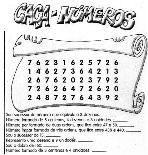 Caça Números Com Resposta