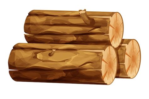 Premium Vector Stack Tree Log Wood Forest Trunk Pile In Cartoon Style