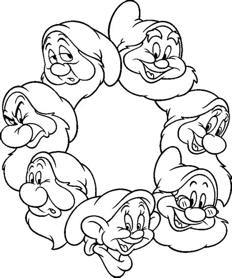 Snow White And The Seven Dwarfs Coloring Page And Book Coloring Home
