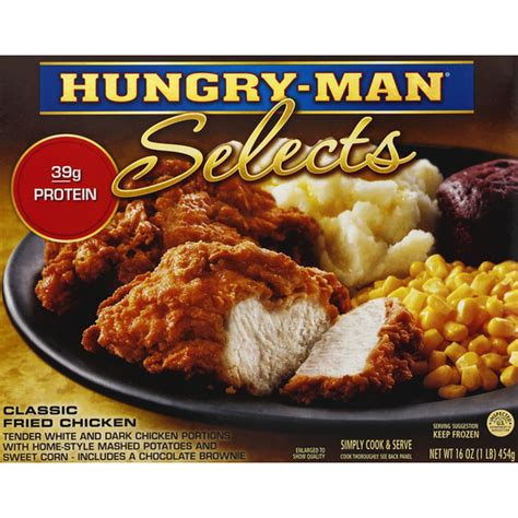 This recipe uses no oil, but still gets that crispy outside breading you love! Hungry-Man Selects Classic Fried Chicken Frozen Dinner (16 oz) from Lunardi's Markets - Instacart