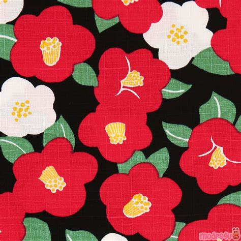 Cosmo Black Dobby Cotton Fabric With Red White Florals Modes4u