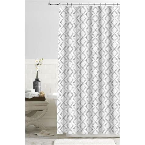 Colordrift Polyester Gray Geometric Shower Curtain In The Shower Curtains And Liners Department At