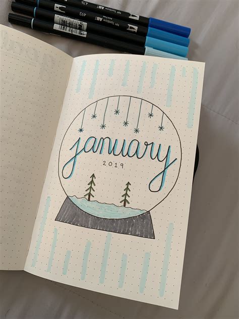January Bullet Journal Cover Page Bullet Journal Cover Page January