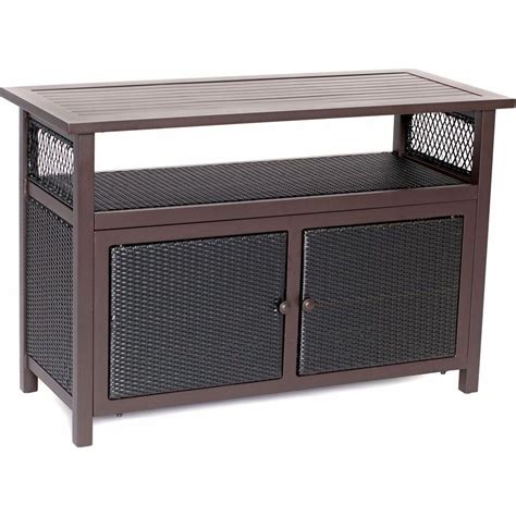 Hanover Outdoor All Weather Patio Serving Bar With Storage Han