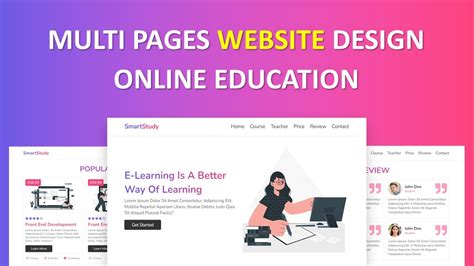 How To Make A Responsive Online Education Website Design Using HTML CSS JS Multi Pages Website