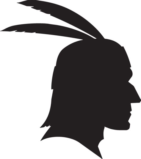 461sa Silhouette Of Native American Head With Feathers Silhouette