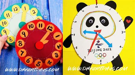 Diy Clock Crafts Images And Ideas For Children And Kids Diy Art Pins