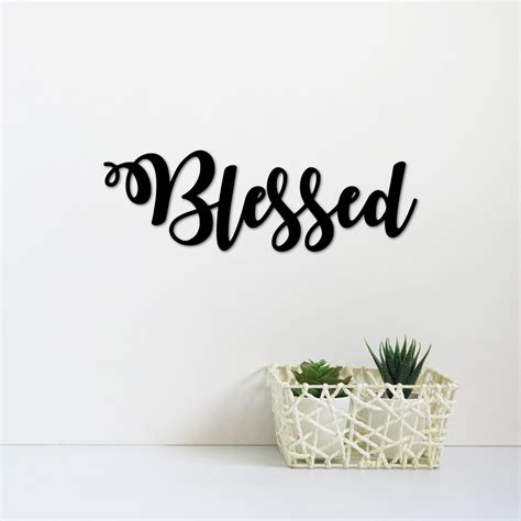 Blessed Script Sign Metal Wall Art Simply Royal Design Reviews On