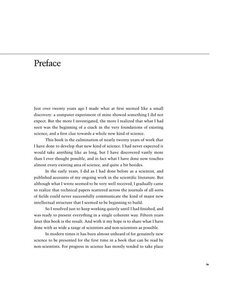Preface A New Kind Of Science Online By Stephen Wolfram Page Ix