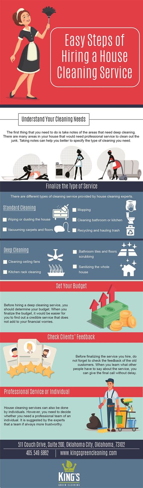 Easy Steps Of Hiring A House Cleaning Service Infographic