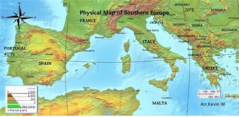 Map Of Southern Europe Topographic Map Of Usa With States