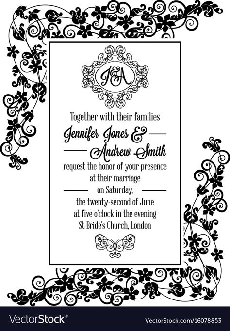 Vintage delicate formal invitation card Royalty Free Vector