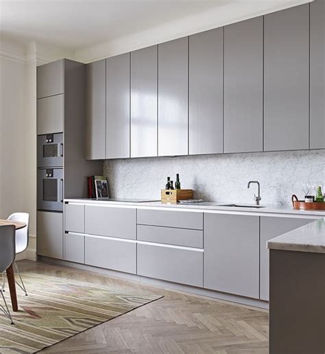 High gloss kitchens | white & grey modern cabinets doors. Grey kitchen - decordove | Contemporary kitchen cabinets ...