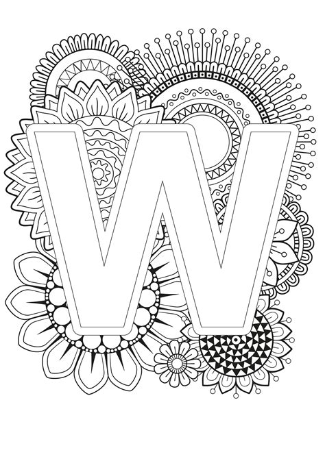 How to print coloring book pages? Mindfulness Coloring Page - Alphabet (With images ...