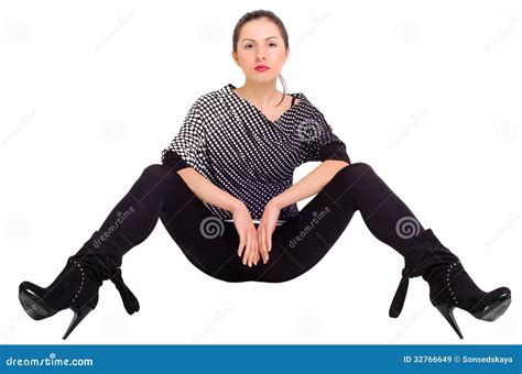 Girl Posing With His Legs Apart Stock Image Image