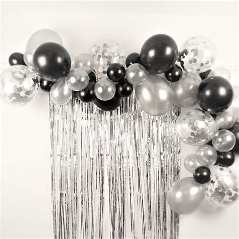 Black And Silver Balloon Garland Arch Decoration Kit Balloon Garland