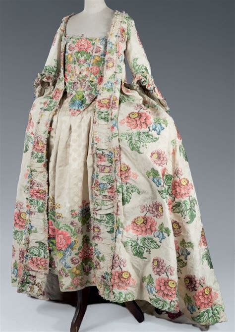 Robe à La Française Damask Circa 1735 Fashion 18th Century Clothing