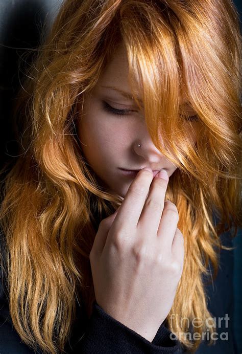 Moody Dark Portrait Of A Young Redhead Girl Photograph By Alstair Thane