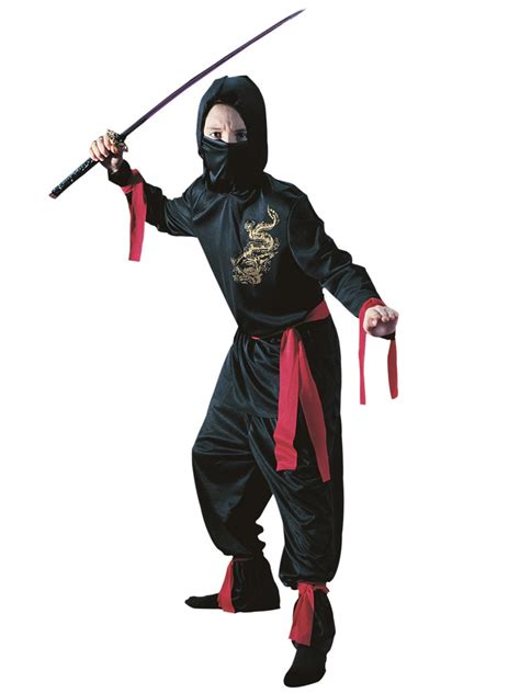 Child Black Ninja Costume 8707 Fancy Dress Ball