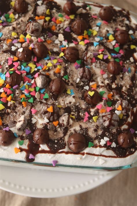 This melted ice cream cake is so easy to make with melty ice cream and a boxed cake mix! Easy Homemade Ice Cream Cake | A Spotted Pony