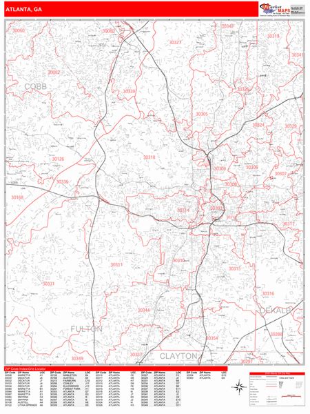 Atlanta Georgia Zip Code Maps Red Line