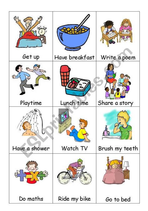 Daily Routine Esl Worksheet By Kfretwell 049