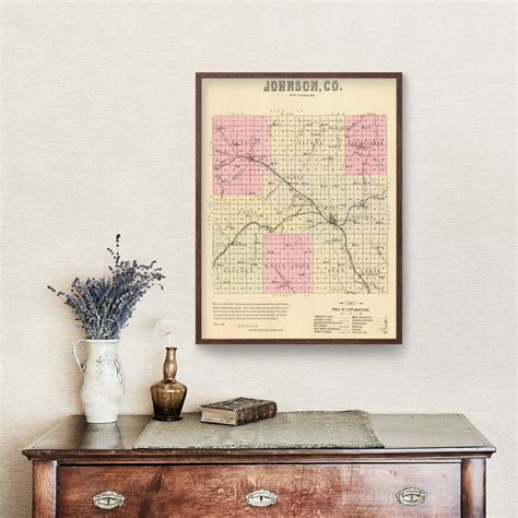 Vintage Map Of Johnson County Nebraska 1885 By Teds Vintage Art