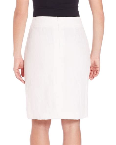 Pauw Cotton And Linen Pencil Skirt In White Off White Lyst