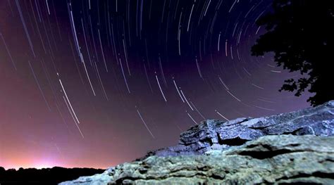 Star Trails At Ohio State Park In Indiana Night Sky