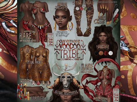 Second Life Marketplace Curemore Voodoo Tribe Maitreya Fullset
