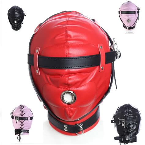 Adult Games New Pu Head Hoods Slave Head Masks Detachable Face Mask Bdsm Bondage Mask Sex Toys