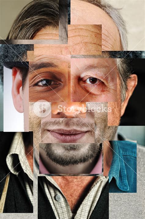 Human Face Made Of Several Different People Artistic Concept Collage