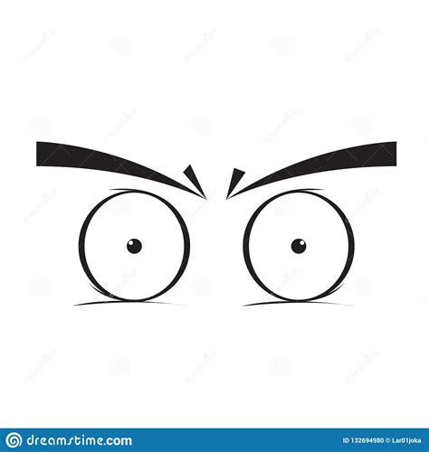 Angry Eyes Cartoon Stock Vector Illustration Of People 132694980
