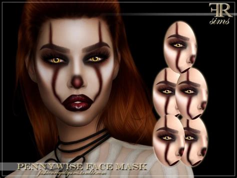 The Sims Resource Pennywise Face Mask By Fashionroyaltysims Sims 4