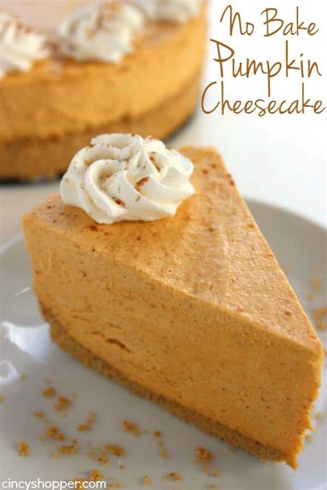 It's finished off with pumpkin spice. No Bake Pumpkin Cheesecake - CincyShopper