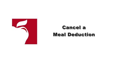 Cancel A Meal Deduction Youtube