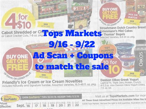 Tops Markets 916 922 Ad Scan And Coupon Match Ups