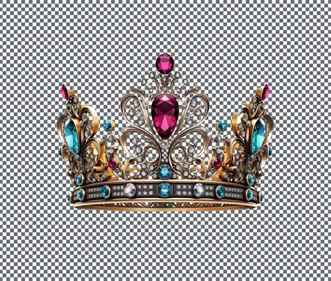 Premium Psd Beautiful Queen Colorful Crown Isolated On Transparent