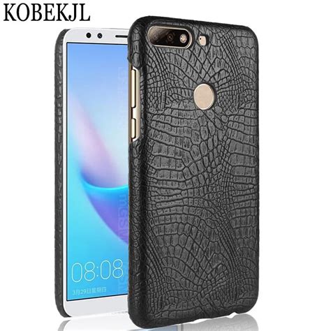 For Huawei Honor 7c Pro Case Luxury Hard Pu Leather Back Cover Phone