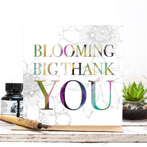 Blooming Big Thank You Floral T Card By Jessica Wilde
