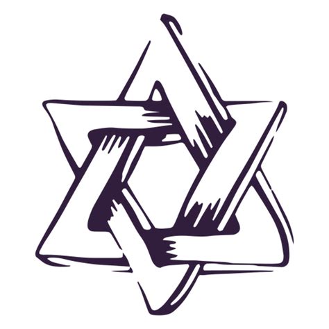 David Star Jewish Symbol Stroke Transparent PNG SVG Vector File
