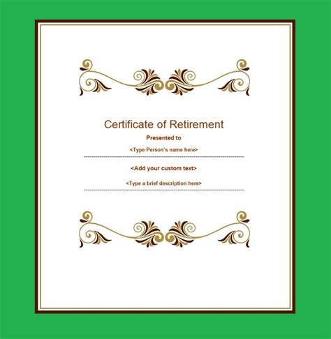 12 Retirement Certificate Templates Free Printable Word And Pdf