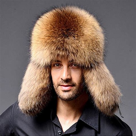 winter faux fur ushanka men s winter hat with ear flaps russian trooper trapper hat for men