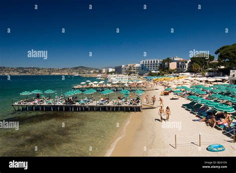French Riviera Juan Les Pins Beach Stock Photo Alamy