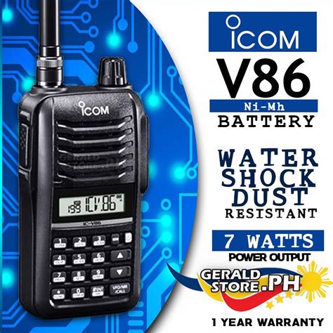 Icom V86 7 Watts Portable Walkie Talkie Long Range 15km Vhf Two Way