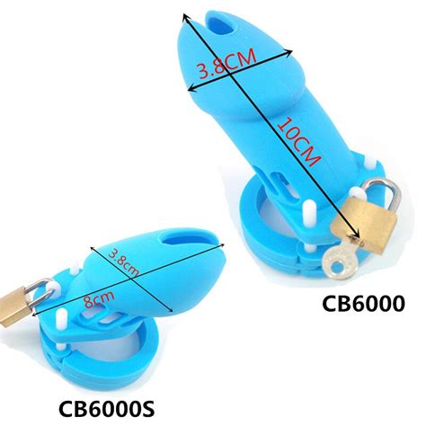Blue 6000l 6000s Silicone Male Chastity Devices Cock Cage Penis Lock Soft Sex Toy Cock Ring