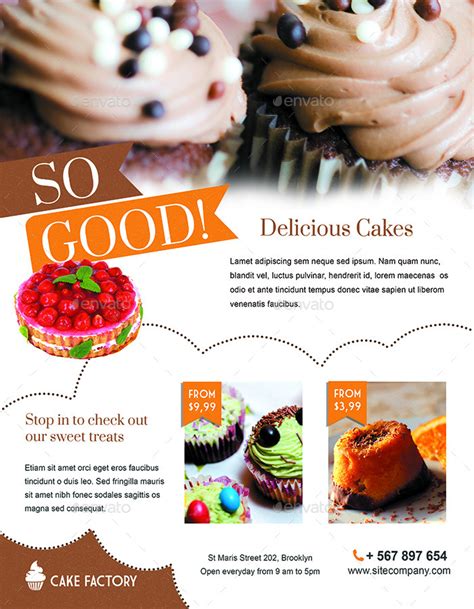 Operating and managing the pastry section extensive knowledge and experience of various bakery techniques, skills and breads. Cake / Bakery Flyer or Magazine Ad by ingridk | GraphicRiver