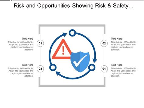 Risk And Opportunities Showing Risk And Safety Icon With 3 Circular