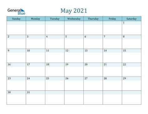 Download, customize and print 2021 blank calendar templates. May 2021 Calendar (PDF Word Excel)