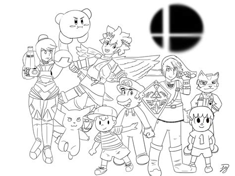Super Smash Bros Pit Coloring Pages Sketch Coloring Page
